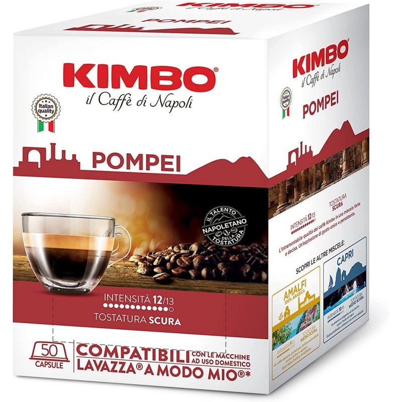caffè Kimbo compatibile A Modo Mio* miscela Pompei 50 capsule